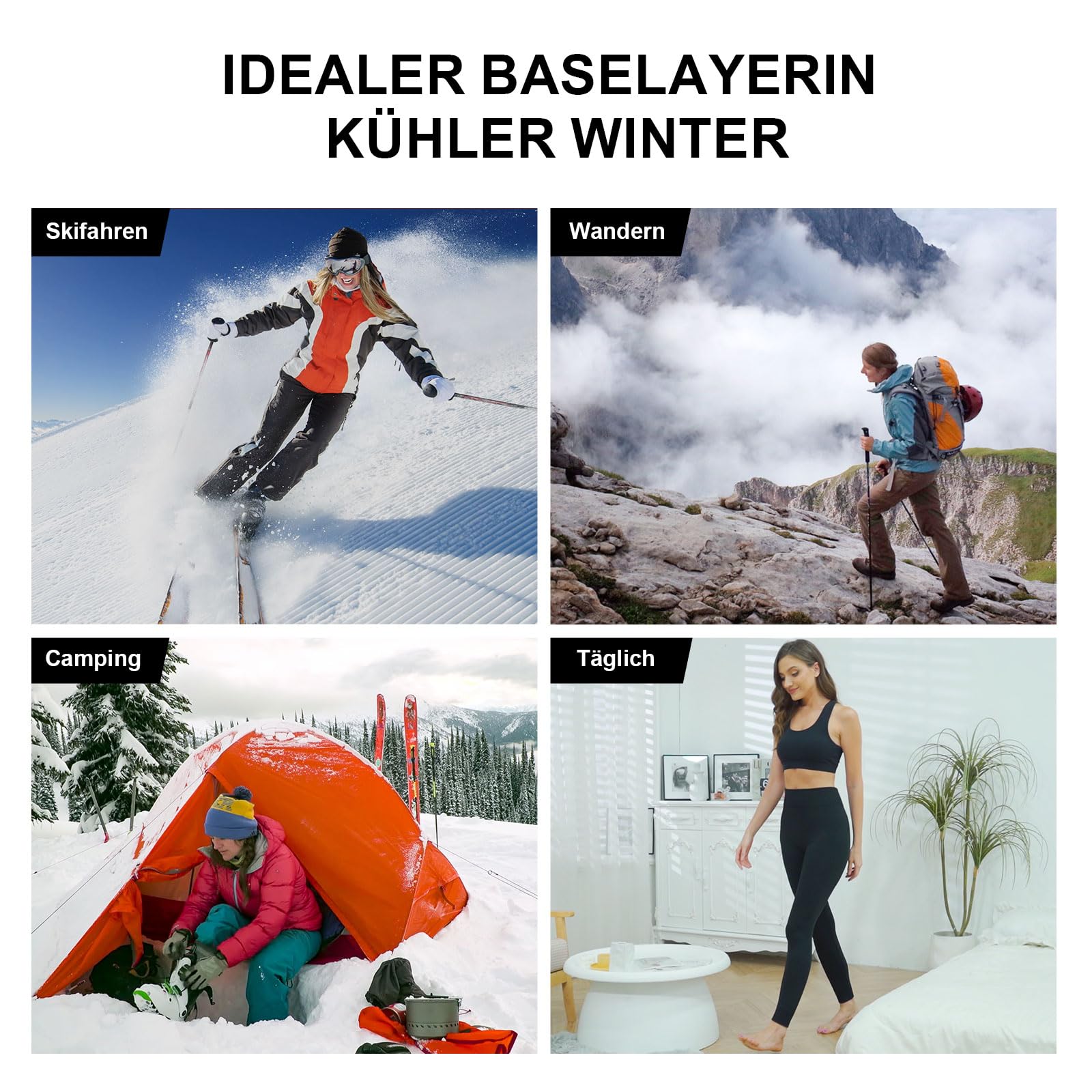 SIMIYA Thermo Leggings Damen GefüTtert - High Waist Thermohose Damen Bequeme Winter Thermoleggins Weich und Atmungsaktiv Lange Unterhose für Damen