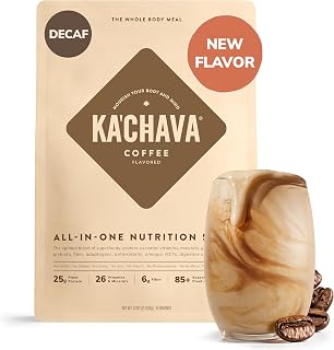 Ka’Chava Whole Body Meal Shake Coffee 2 lb – Vegan Protein Powder with 25g of Protein, 6g of Fiber – Plant-Based Meal Replacement – Probiotics & Digestive Enzymes – Gluten & Dairy Free (15 Servings)