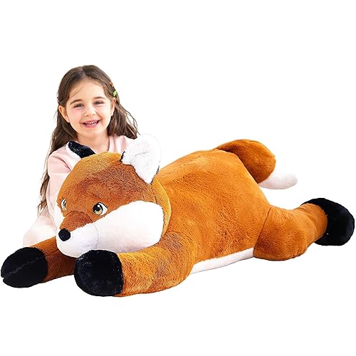 IKASA Large Fox Stuffed Animal Plush Toys,78cm Soft Toy Giant Cute Huge Big Size Jumbo Kawaii Fluffy Plushy Plushie,Gifts for Kids - Fox