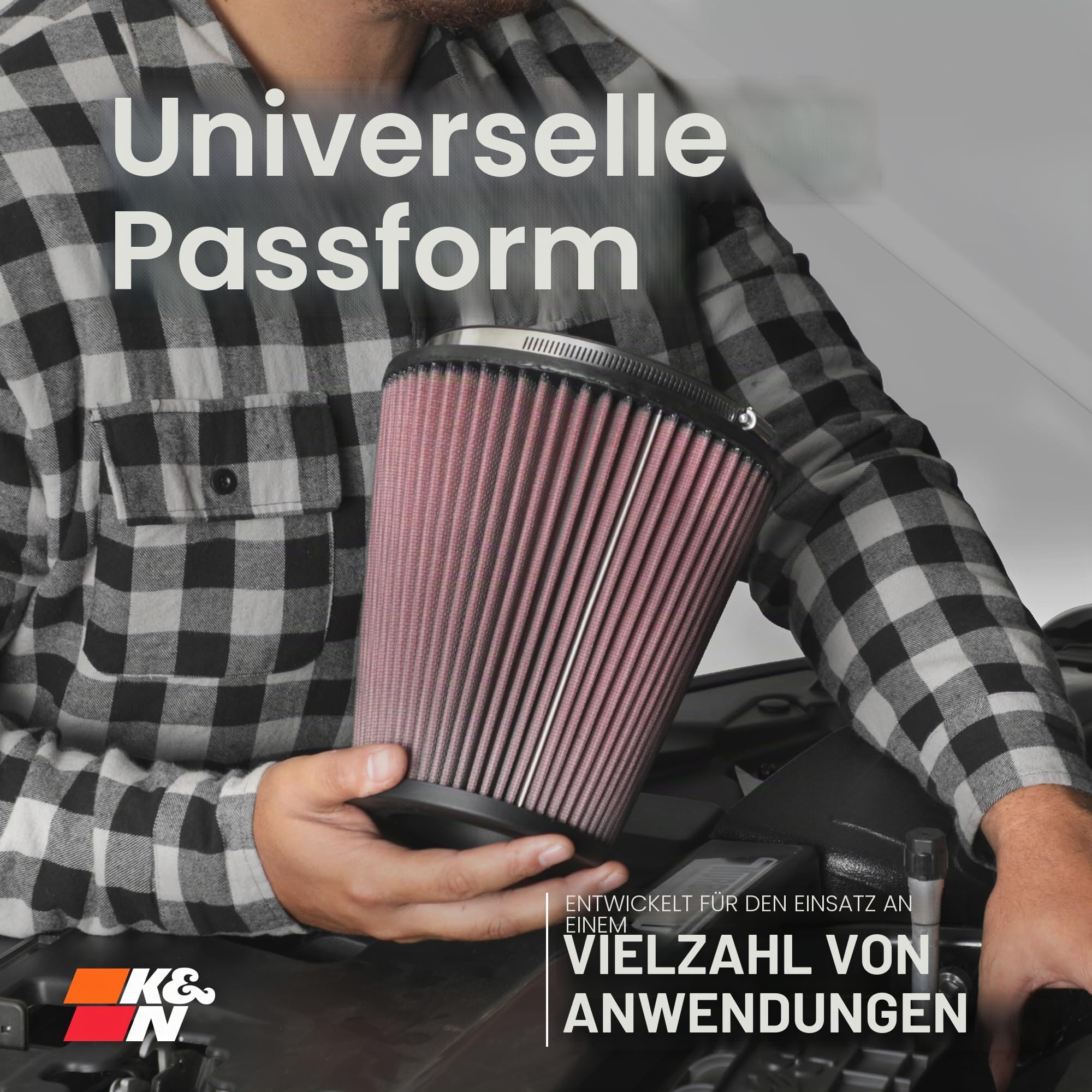 K&N E-3441 Waschbarer und wiederverwendbarer KFZ Custom Luftfilter