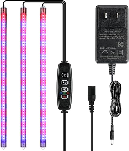 Miniatura 8 de iPower Tiras de luz LED de 40 W de espectro completo para plantas de interior con temporizador de encendidoapagado automático de 3612 horas, 10