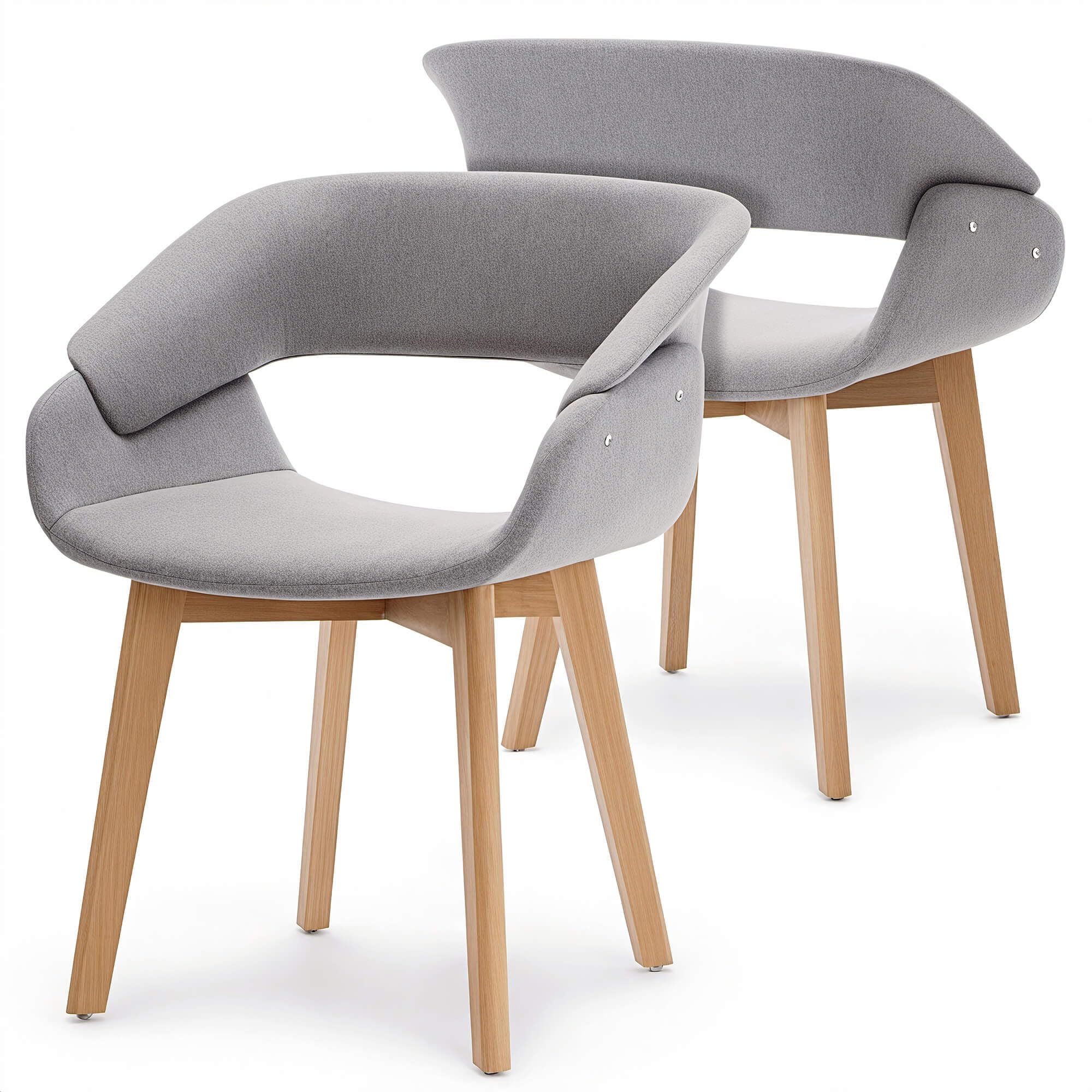 Ivinta Dining Chairs Set of 2, Modern Kitchen Chairs with Fabric Cushion and Solid Wood Legs for Living Room Dining Room or Resturant, 9122 (Gray)