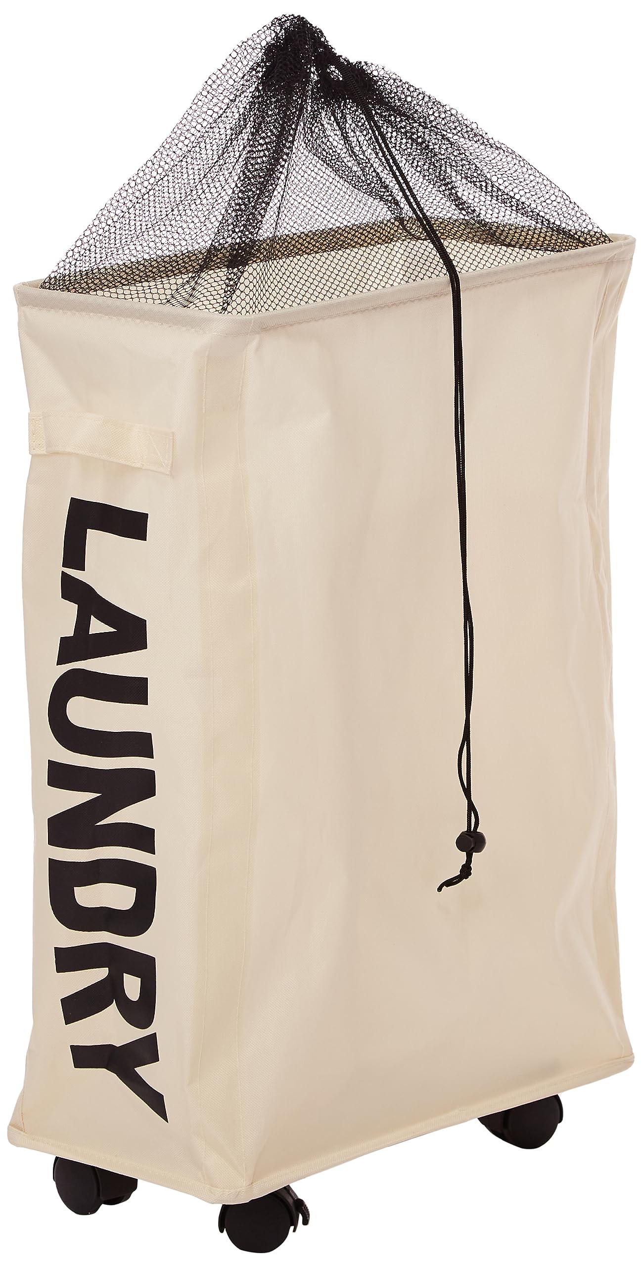 SulfarLaundry Hamper With 4 Wheels Rolling Slim Tall Laundry Basket with handle Foldable Dirty Clothes Basket Portable Laundry Organizer for Corner Narrow (22 inches, Beige)