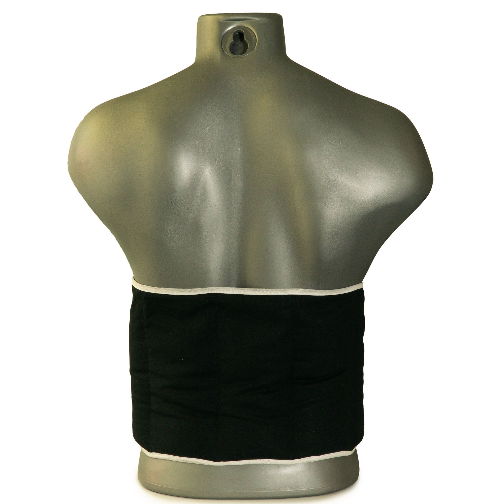 Coussin-ceinture aux graines de lin à sept compartiments avec fermeture à bande auto-agrippante - longueur environ 135cm - Coussin thermique XXL - Ceinture-bouillotte, noir
