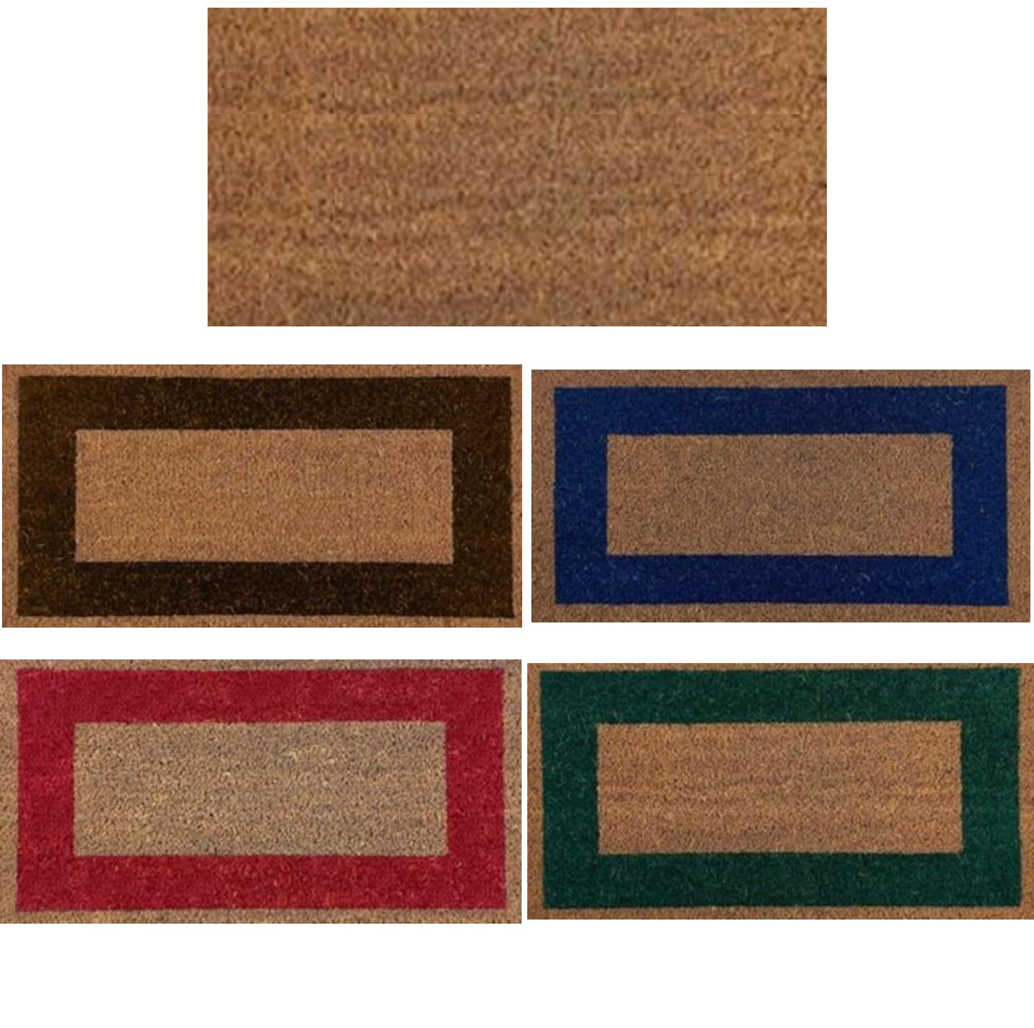 Zerbino in cocco naturale. Premium con bordo antiscivolo per interni ed esterni. (Naturale, 70 x 120 cm. 14 mm)