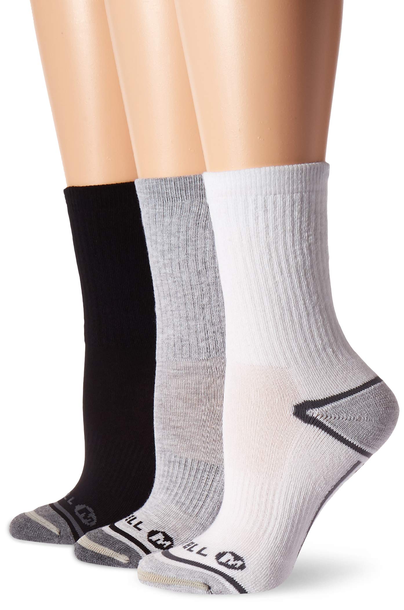MerrellWomen's 3 Pack Performance Hiker Crew Socks Hiking Socks