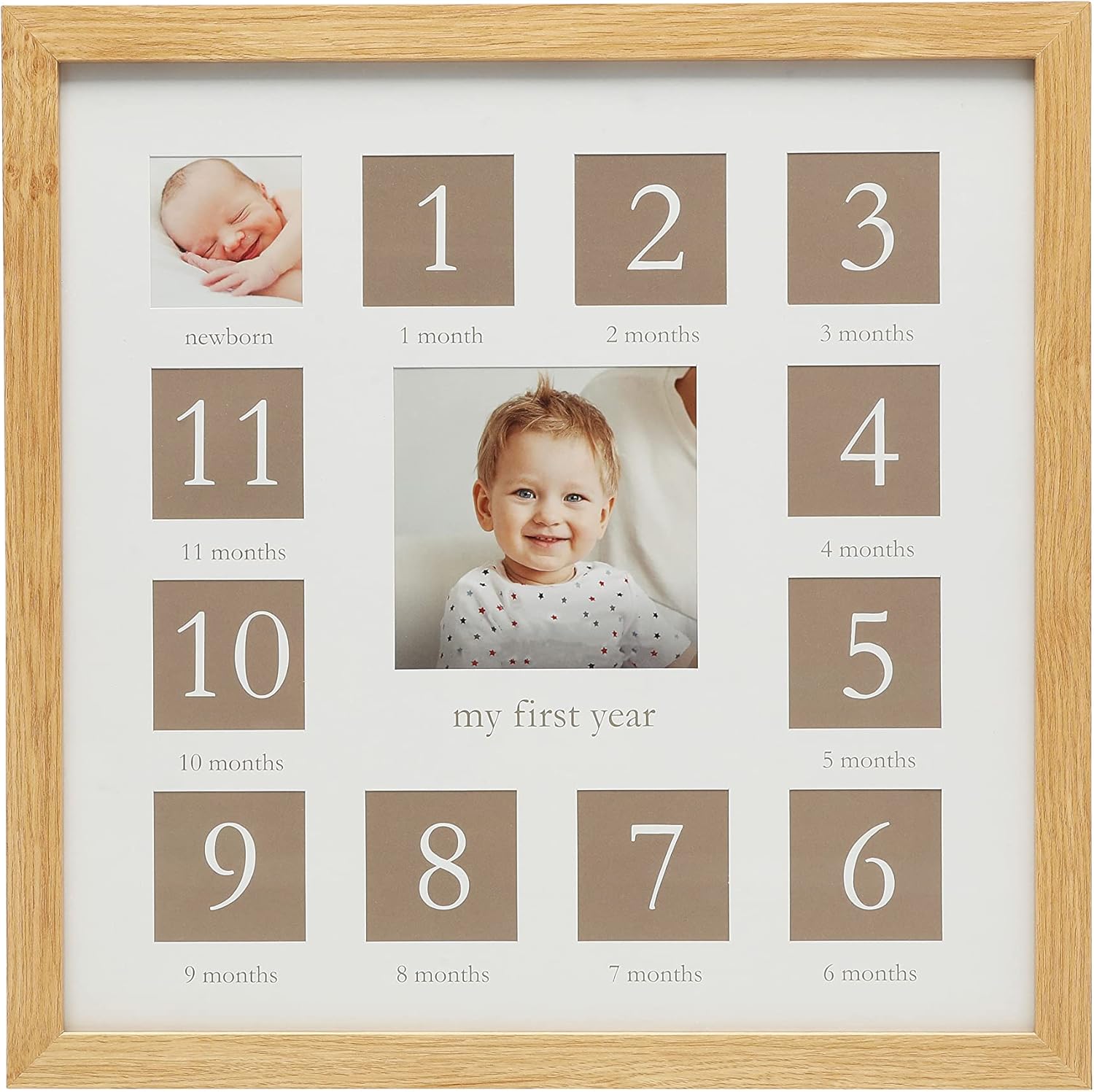 Kate & Milo I Love You to The Moon and Back First Year Frame, Baby Registry, Baby Shower, Gray Classic First Year Frame