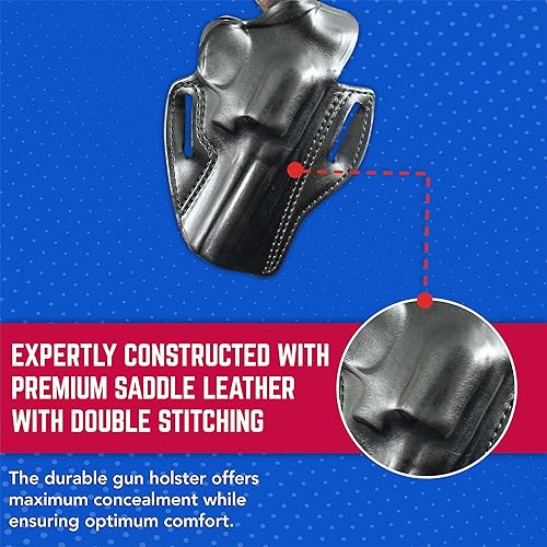 Miniatura 5 de Desantis Funda para cinturón de vaina para pulgar roto, se adapta a 3" Colt Python, mano derecha, negro