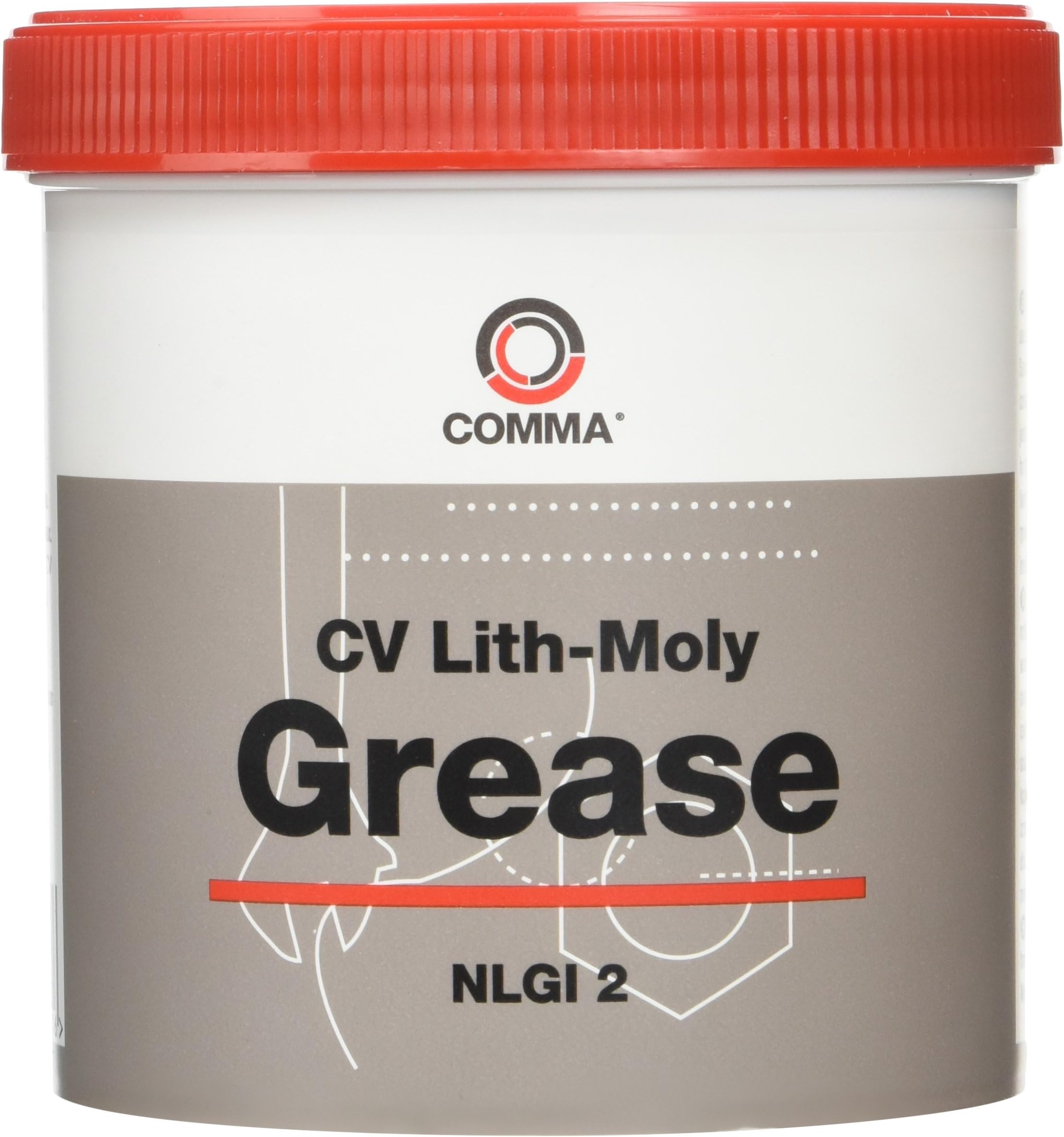 CV500G CV Lith-Moly Grease, 500 g, Dark Grey