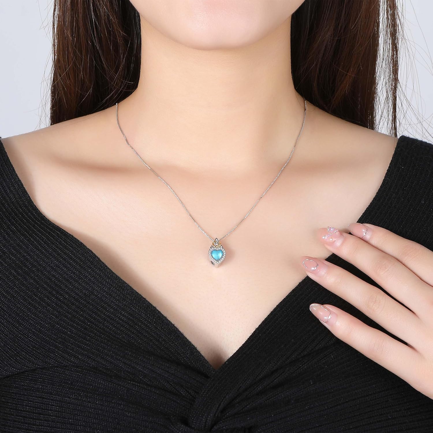 925 Sterling Silver Cremation Jewelry Urn Necklace- Teardrop/Heart/Tree of Life/Infinity/Bar Pendant Necklaces for Ashes for Women Memorial Keepsake Jewelry Gifts - Image 6