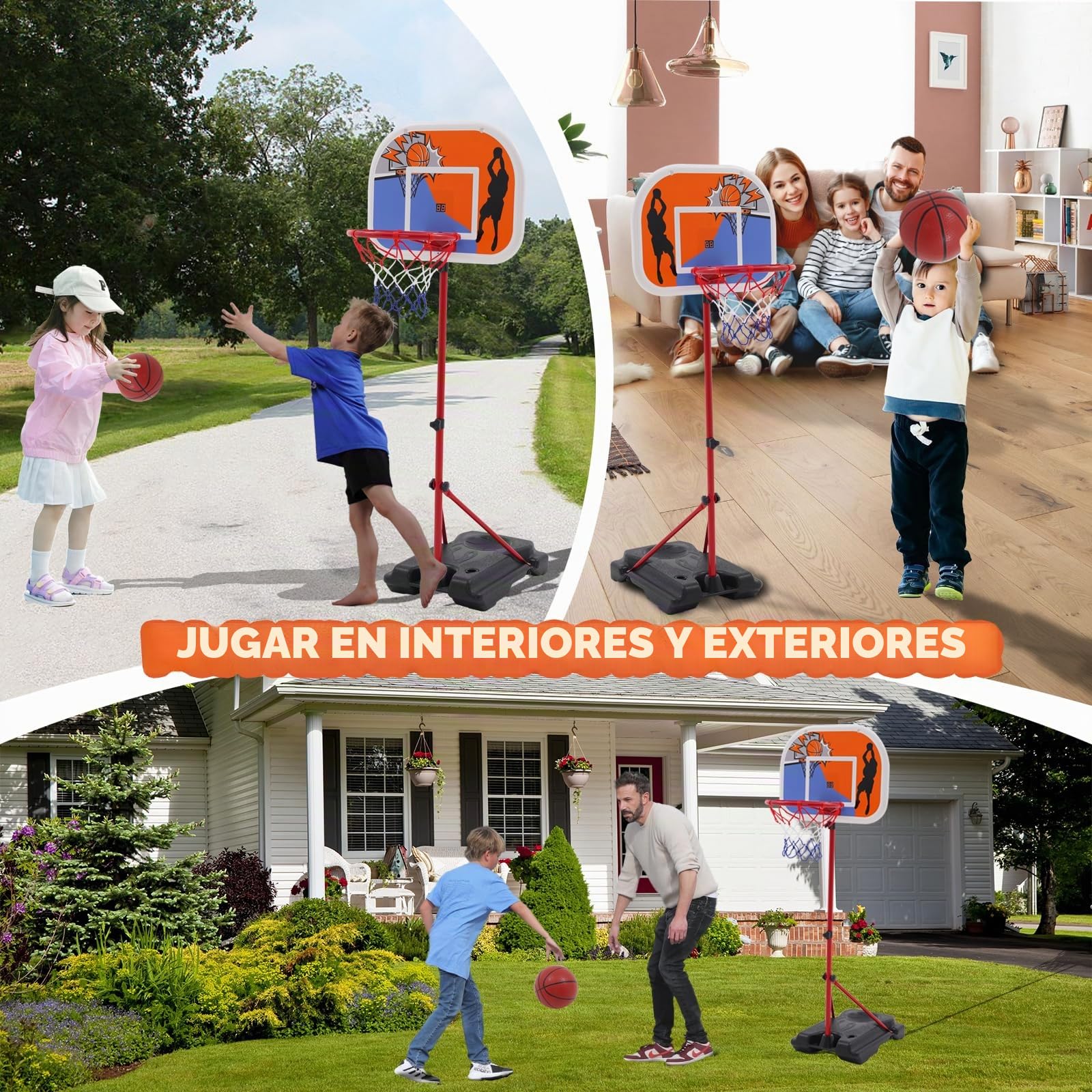 Canasta De Baloncesto Infantil Portátil Con Altura Ajustable (80-180 Cm) Y Marcador – Ideal Para Interior Y Exterior
