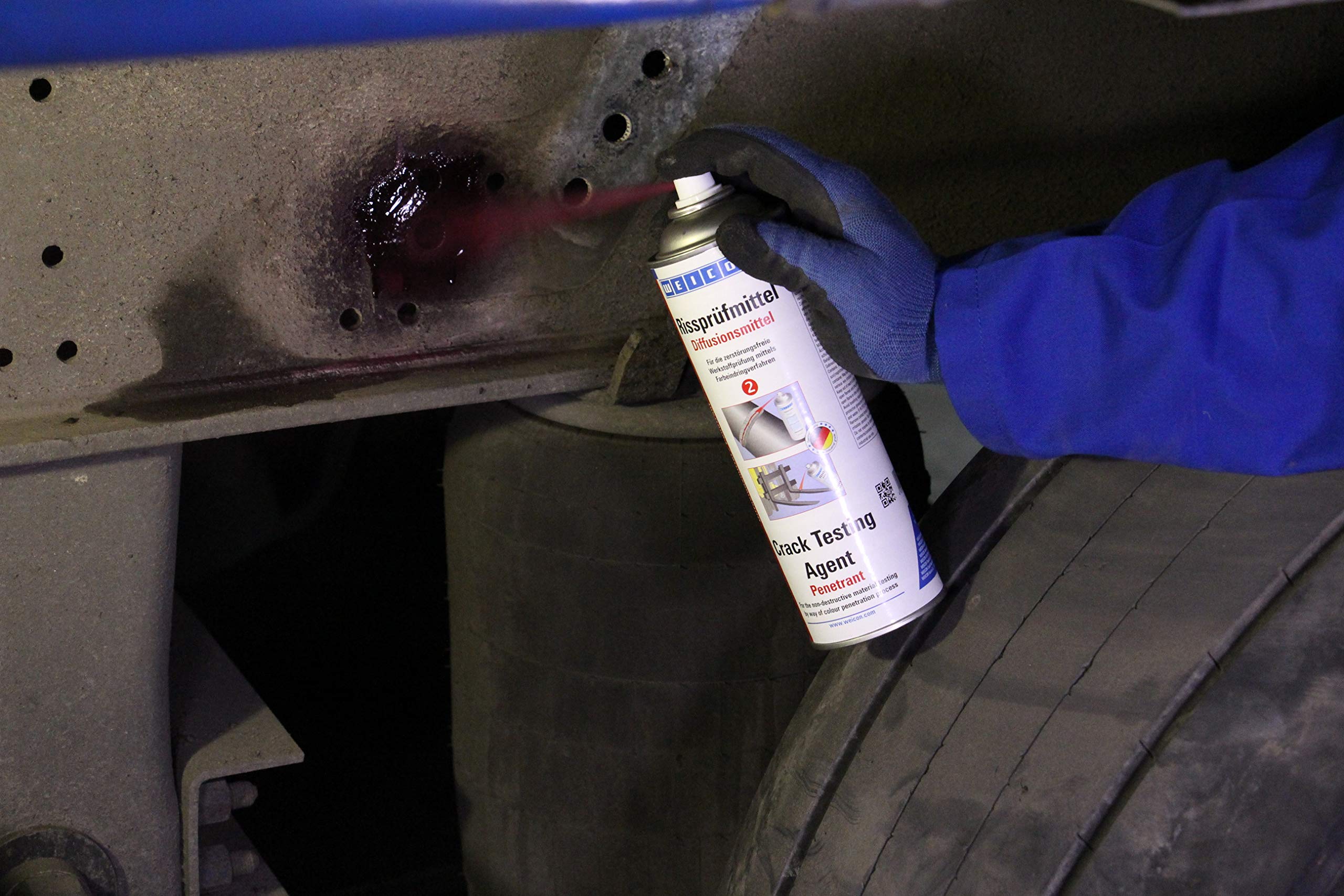 WEICON Spray Detector de Grietas - revelador 500ml Examen de materiales por el método de penetración de colorante