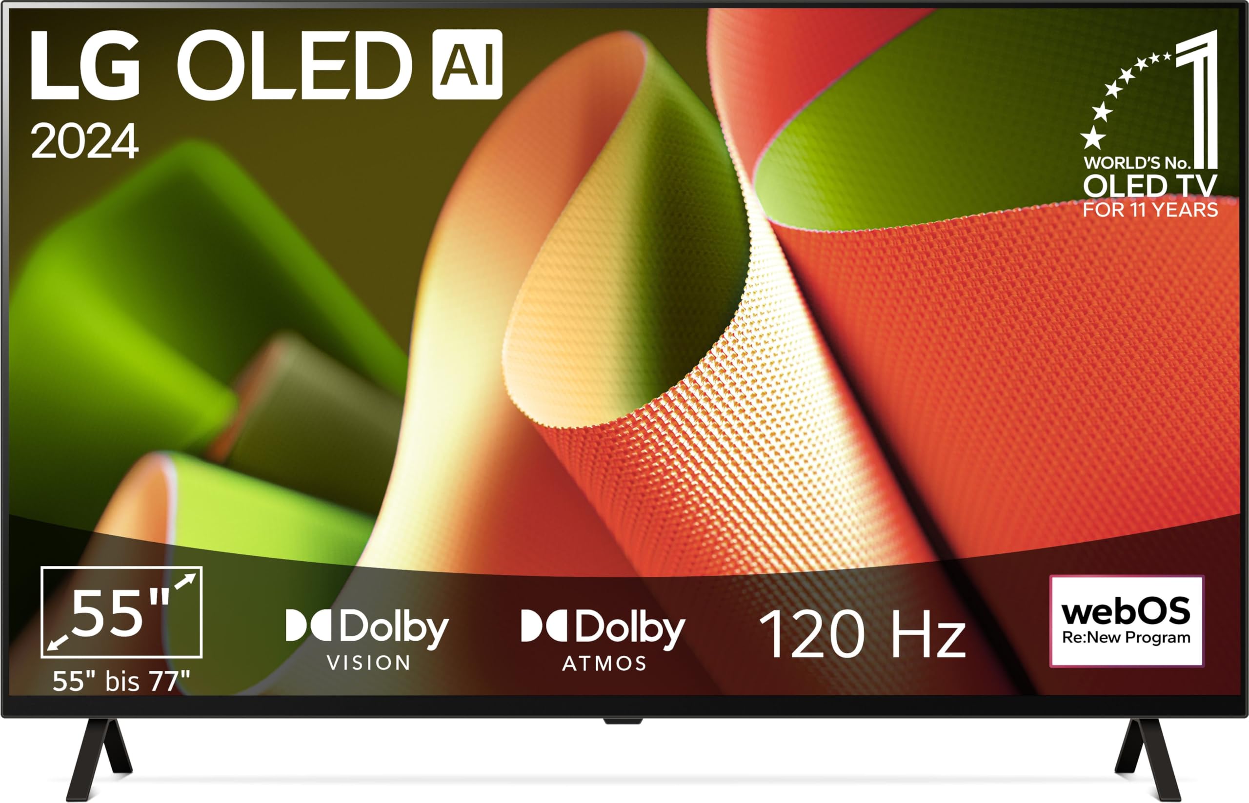 LG OLED55B49LA TV 55 Inch (139 cm) OLED TV (α8 4K AI Processor, webOS 24, Dolby Vision, up to 120 Hz) [Model Year 2024]