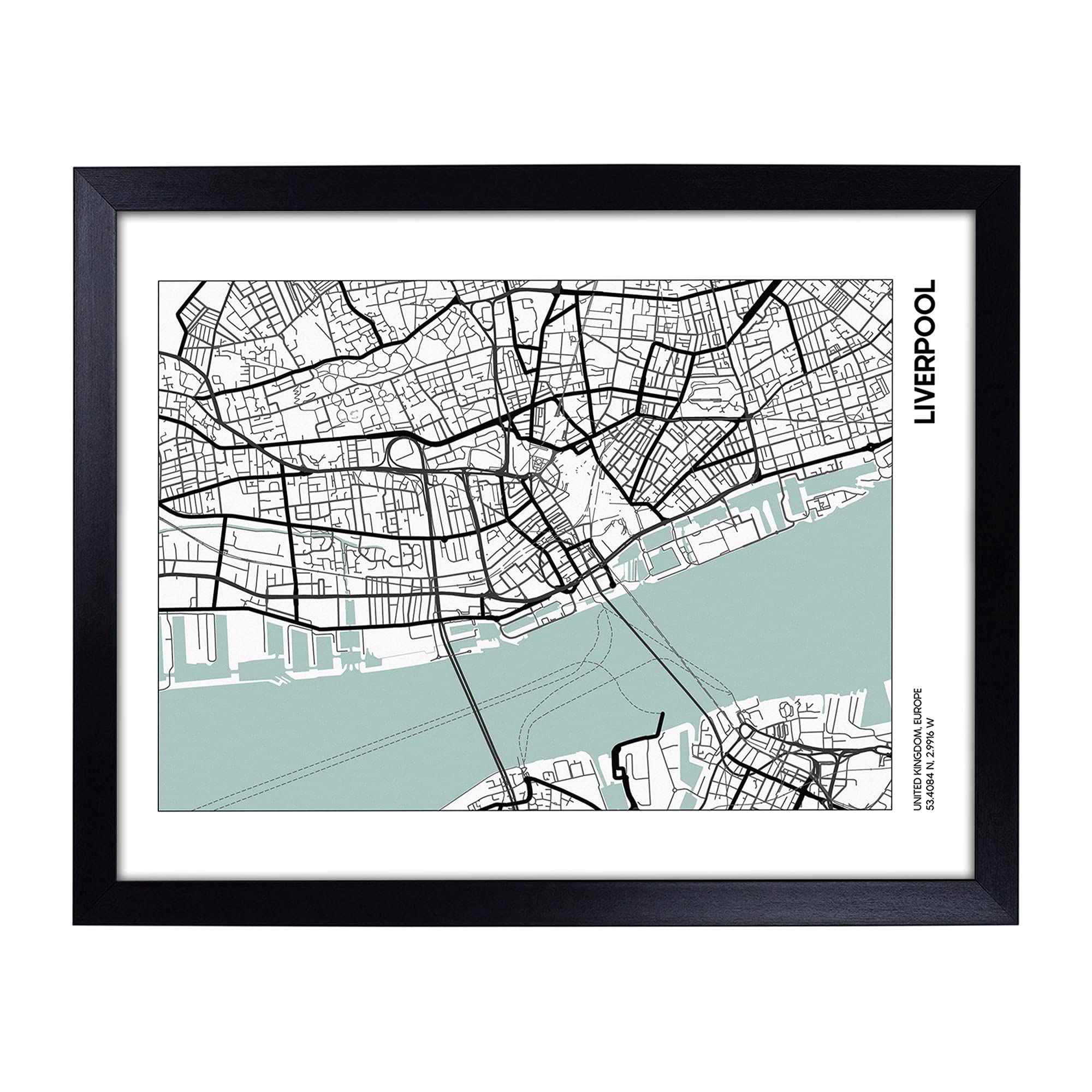 Big Box Art Lap Tray with Cushion | Map Liverpool Uk | Padded Bean Bag Cushion | For Eating, Working, Crafting, Laptop | Portable Table Desk