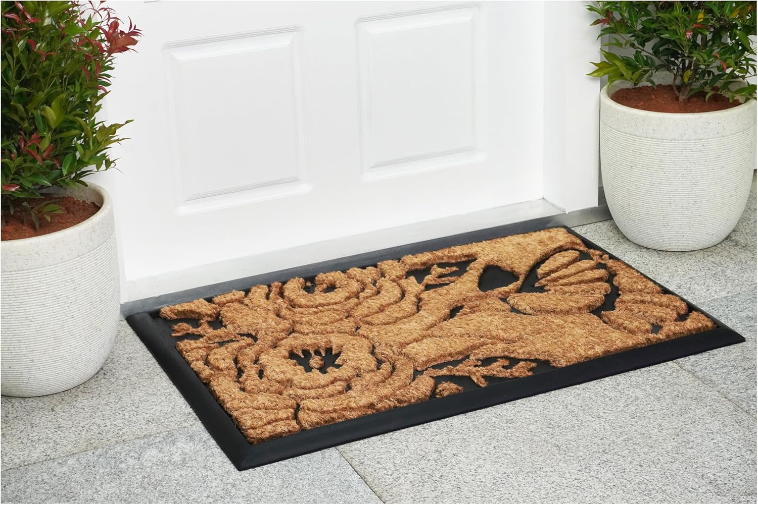 Calloway Mills 102822436 Hummingbird Haven Doormat, 24" x 36", Natural/Black