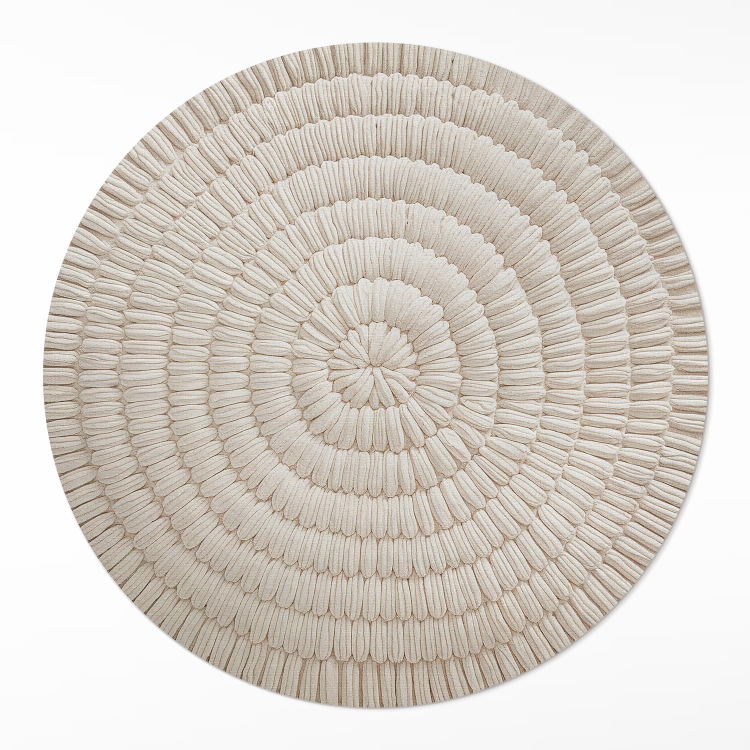 Tapis rond PVC ø60 cm intérieur beige résistant pour entrée maison