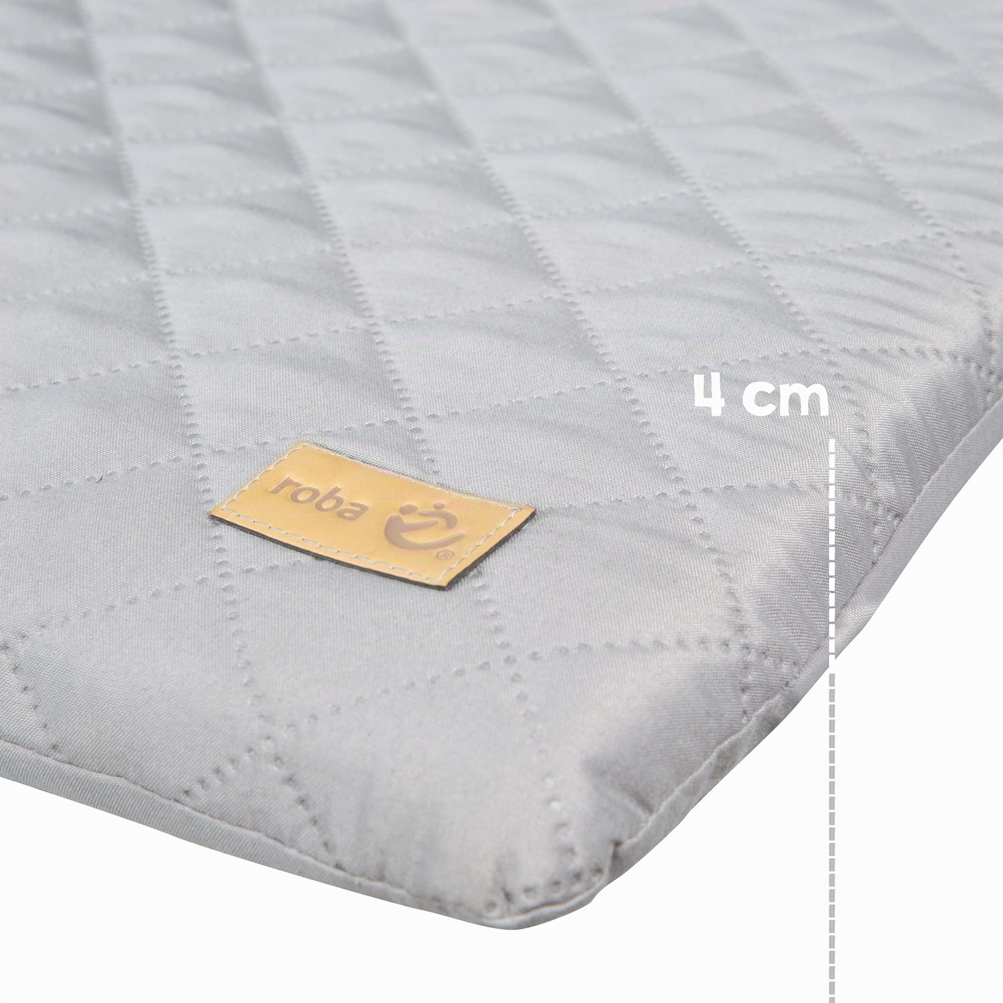 roba Lit Bébé Cabane 60x120 cm avec Plan et Matelas à Langer - Convertible et Réglable en Hauteur - Blanc