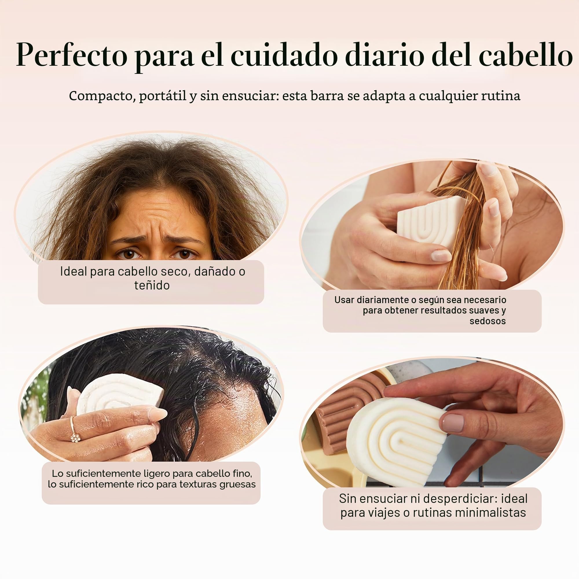 Kitsch Barra acondicionadora con agua de arroz – Barra de acondicionador sólida para fortalecer e hidratar el cabello, acondicionador para mujeres, mejor par con barra de champú Kitch, sin parabenos