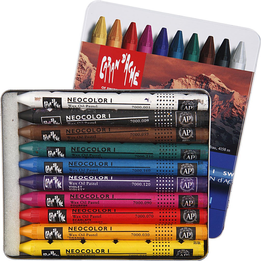 Neocolor I, Thickness 8 mm, L. 10 cm, Assorted Colours, Pack of 10