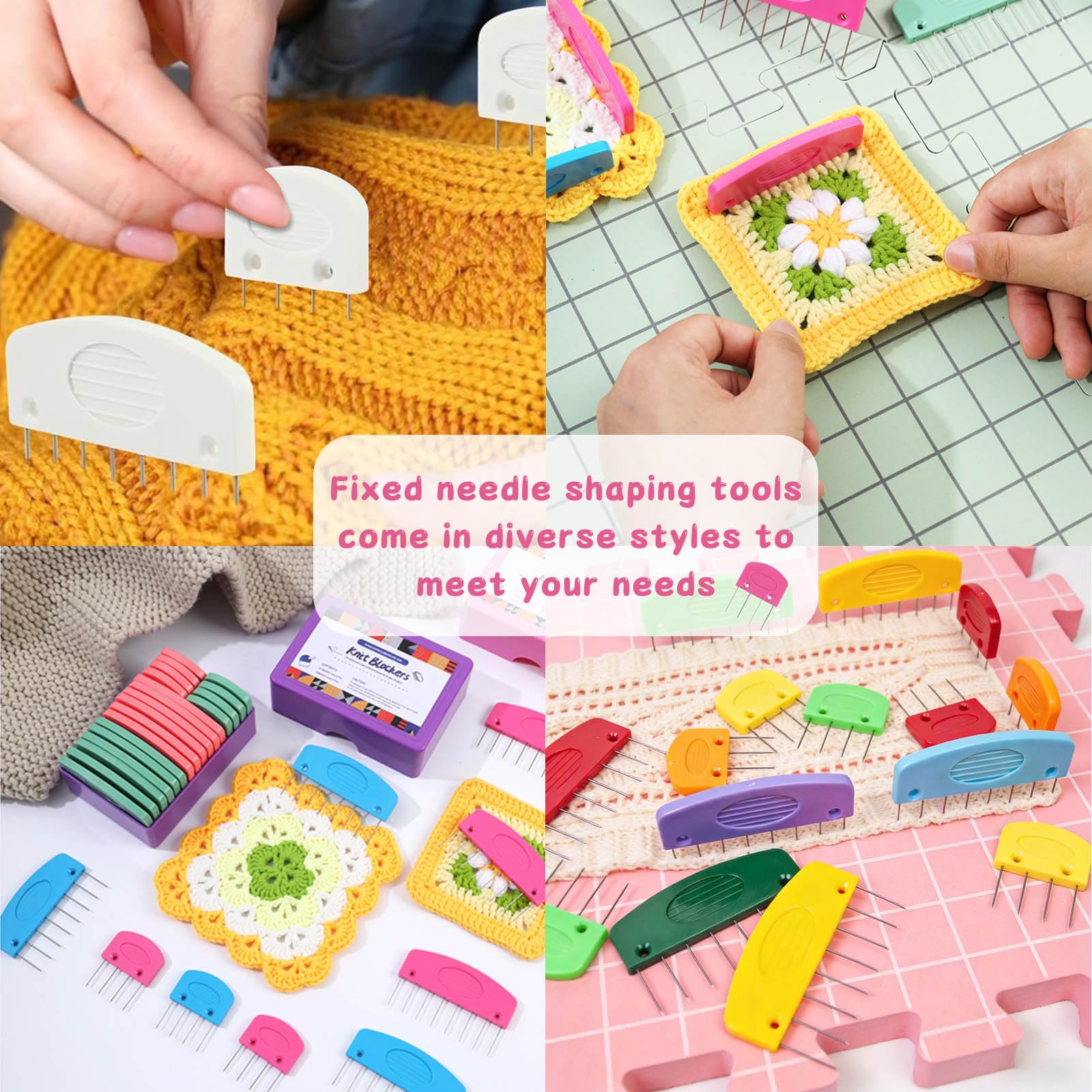 20 Pezzi Knit Blockers Box, Pettini per Blocchi per Maglia, Pettini Bloccanti per Lavori a Maglia, Set di Combs per Ferri a T, Lavoro Fisso per Maglieria Sciarpe e Maglioni, Colorata