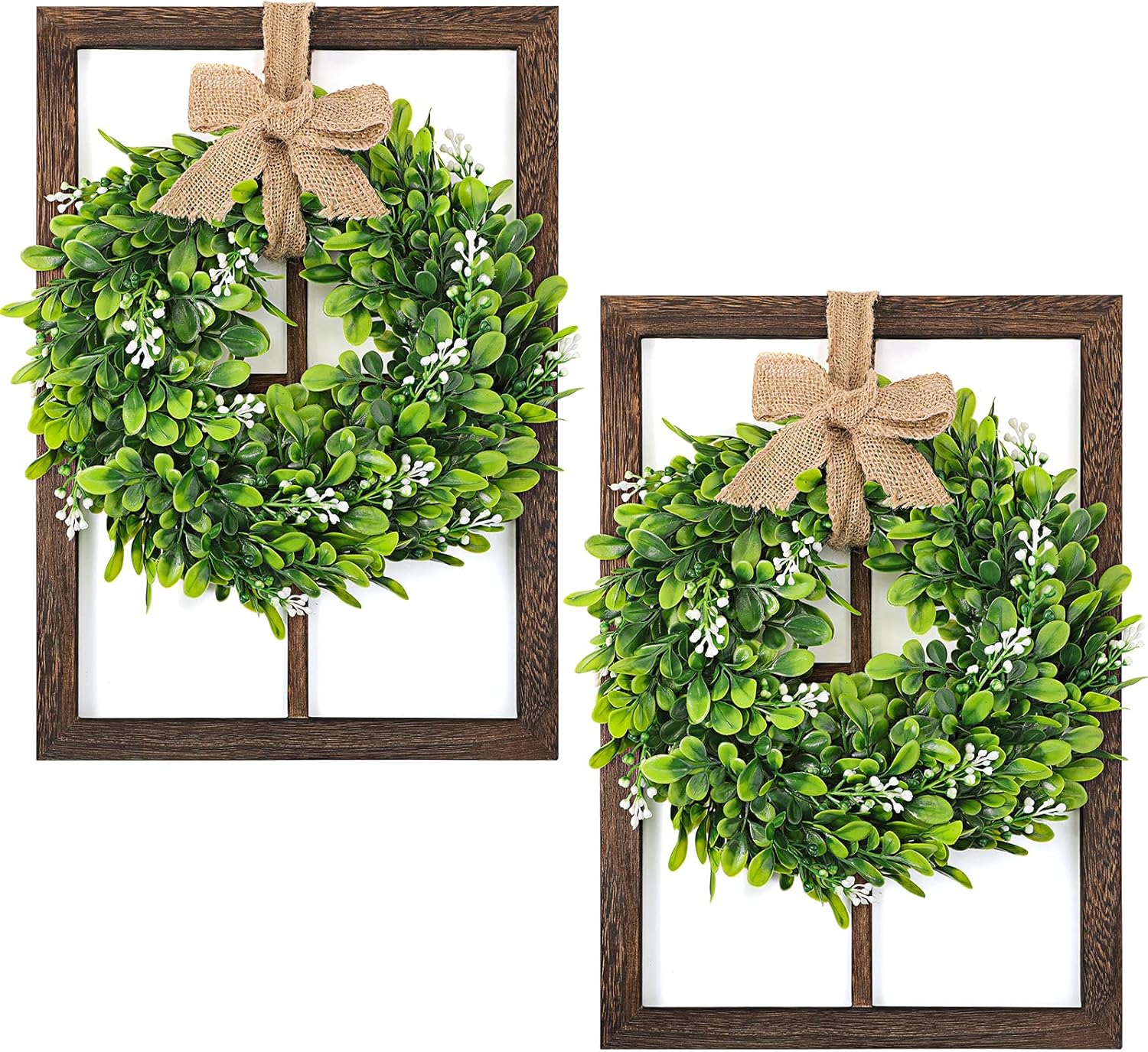 2 Sets Large Rustic Wood Window Frame Wall Decor Window