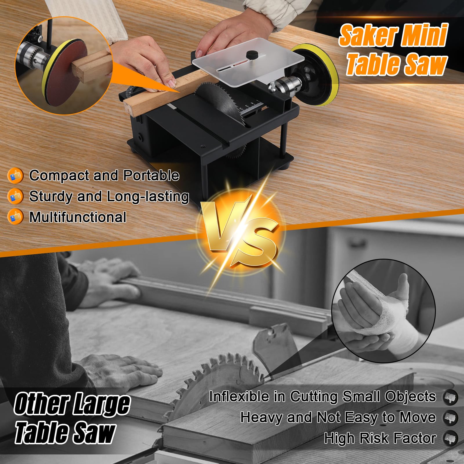 Mini Scie De Table Précise Avec 4 Lames - 7 Vitesses, Hauteur Réglable 0.1-15mm - Parfaite Pour Modélisme Et Bricolage