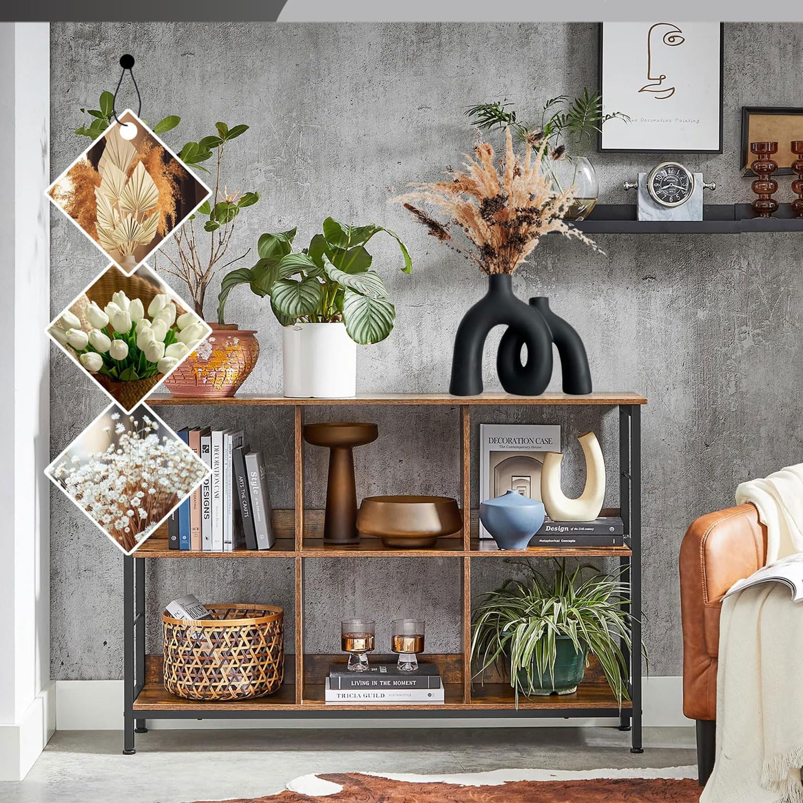 Set di vasi in ceramica nera opaca – moderni vasi decorativi per soggiorno, tavolo da pranzo, libreria e camino, vasi minimalistici per corridoio e mobile TV