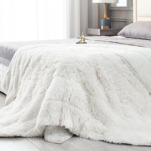 Topblan - Manta de piel sintética para cama y sofá, cobija de sherpa