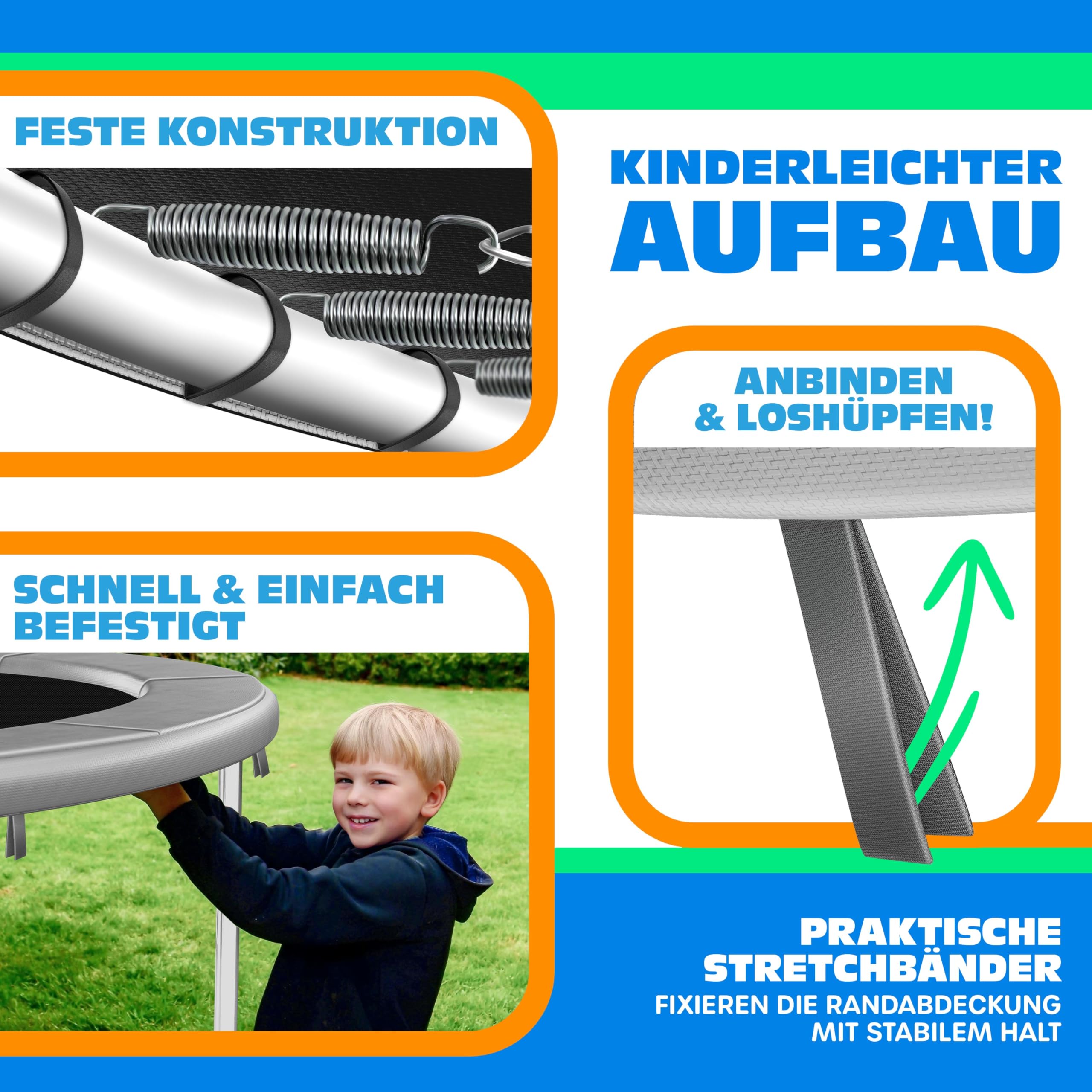 KESSER® Copertura del Bordo del Trampolino Ø 244, 305, 366, 426 cm, 30cm di Larghezza 100% Resistente ai Raggi UV e Resistente agli Strappi