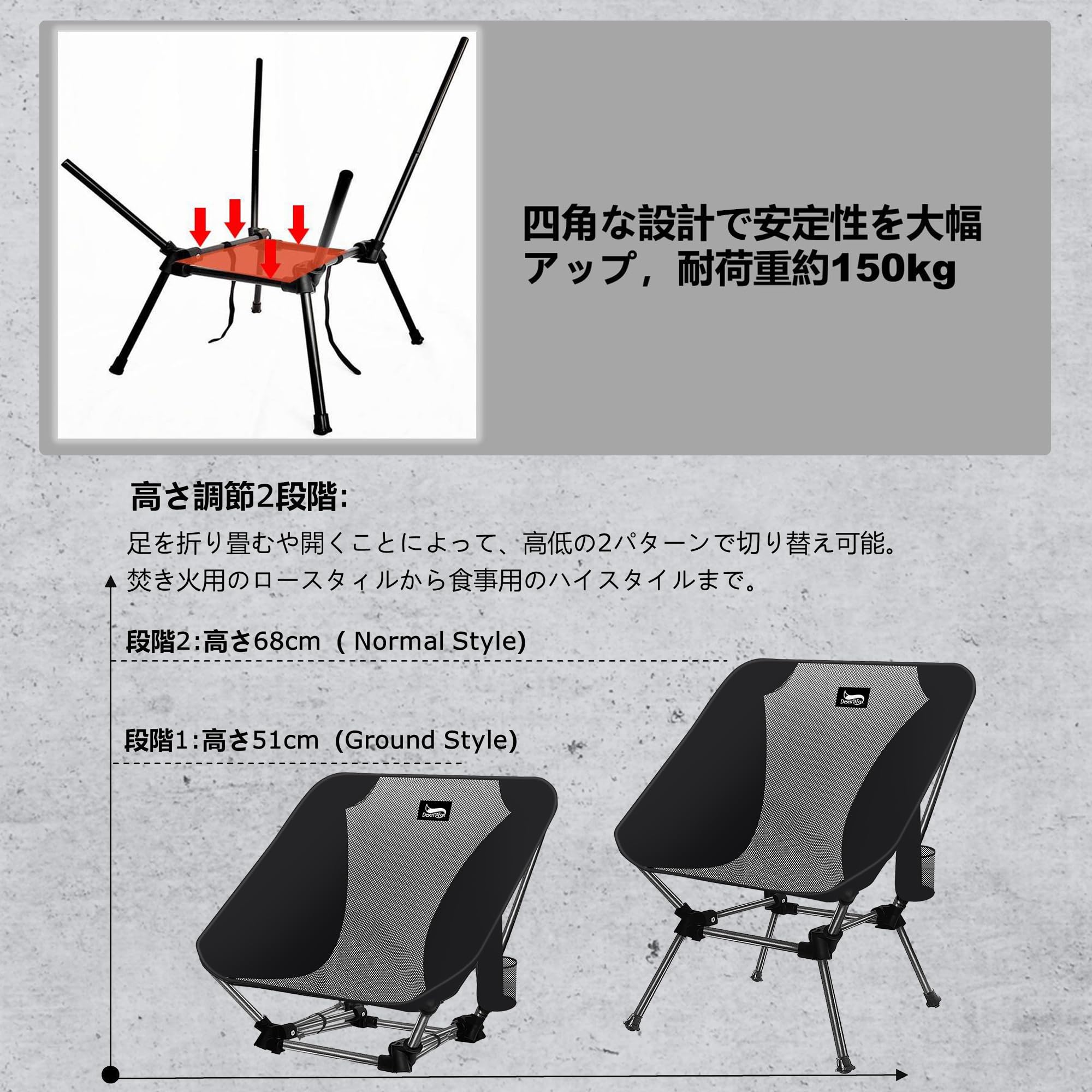 DesertFox アウトドア チェア キャンプ チェア ひんやり生地 夏用 軽 Amazon.co.jp: DesertFox アウトドア チェア 折りたたみ