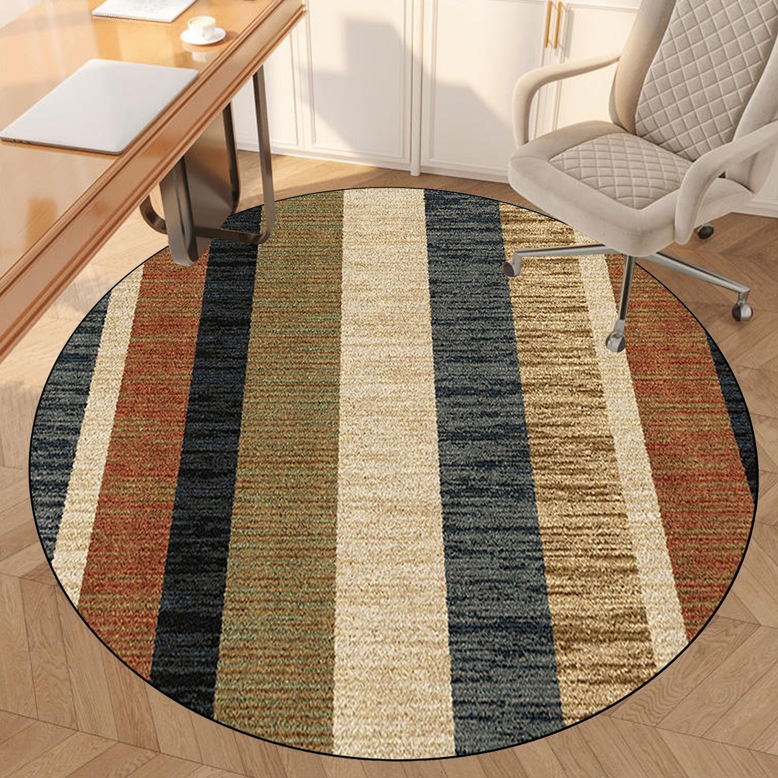 Office Chair Mat for Hardwood Floor, Round Desk Chair Mat for Rolling Chair Low-Pile Chair Carpet Hard Floor Protector Mat, Anti-Slip Gaming Computer Chair Mat Floor Mat for Office Chair 90 cm