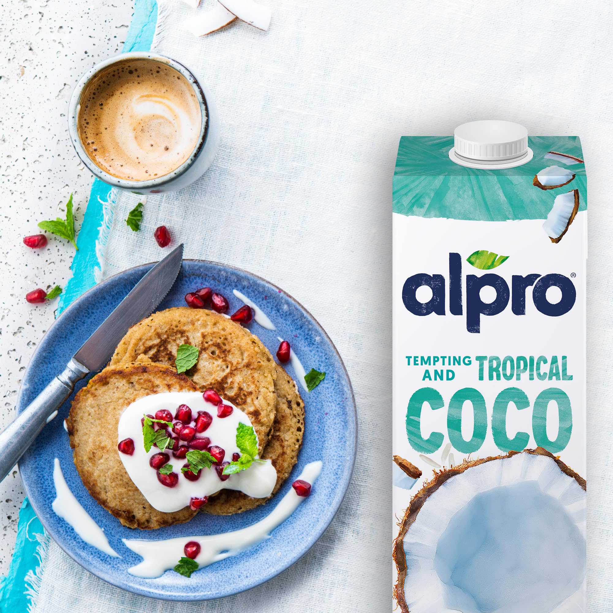 Alpro Bevanda al cocco originale, 100% a base vegetale, senza lattosio e latticini, 1 litro (6 x 1 L)