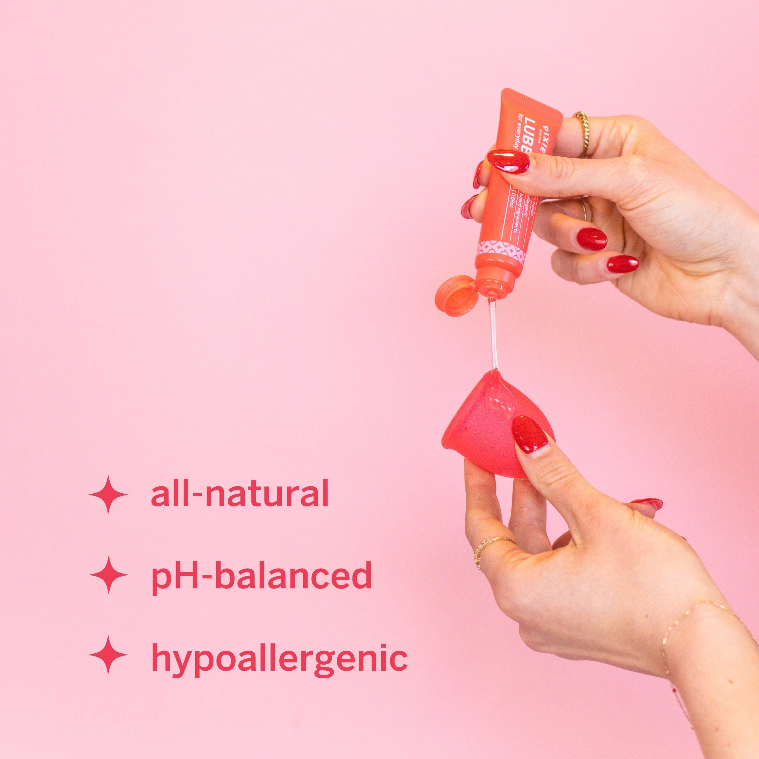 Pixie Menstrual Cup Lube for Feminine Care - Make it Easy to Insert Your Period Cups - All Natural Water Based Lubricant - Very Useful for Menstrual Disc Users (20 ML)
