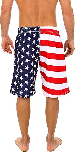 Miniatura 2 de UZZI Men's Patriotic USA American Flag Swim Trunks