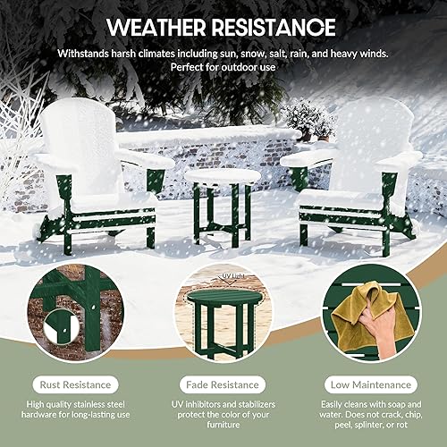 Vista 334 de WestinTrends Dylan Adirondack - Mesa auxiliar redonda para exteriores, color negro