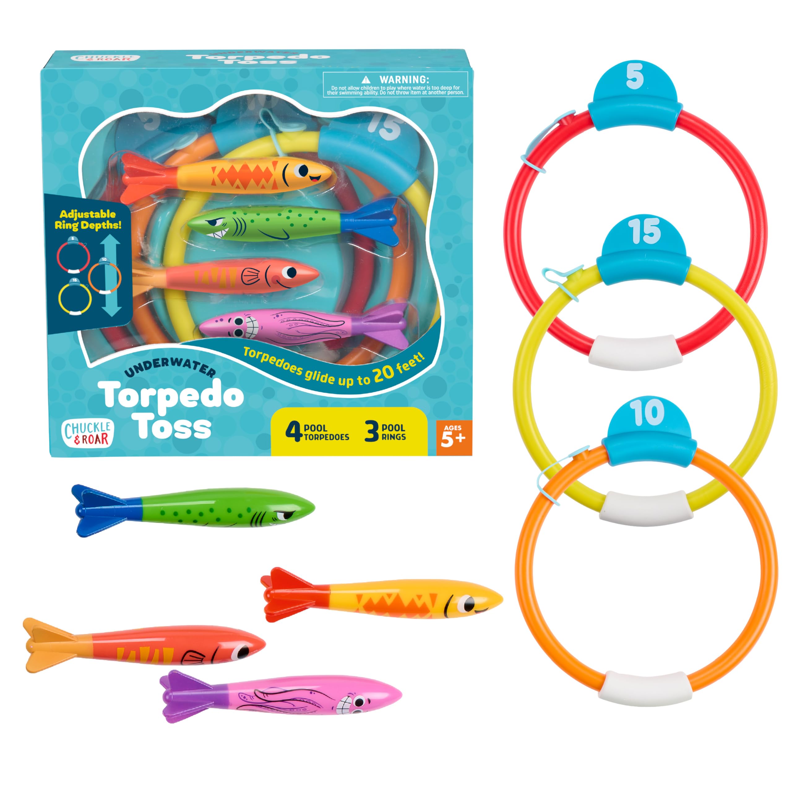 Amazon.com: Chuckle & Roar - Underwater Torpedo Toss - Outdoor
