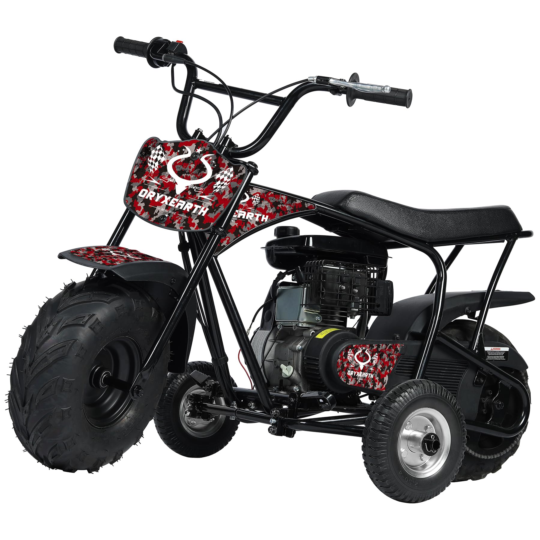 Oryxearth Dirt Bike with Training Wheels, 105CC Gas Powered Trail Mini Bike Off-Road Motorcycle for Kids W/EPA Approved, Up to 28 Mph, Weight Support 185 LBS, Red Camo