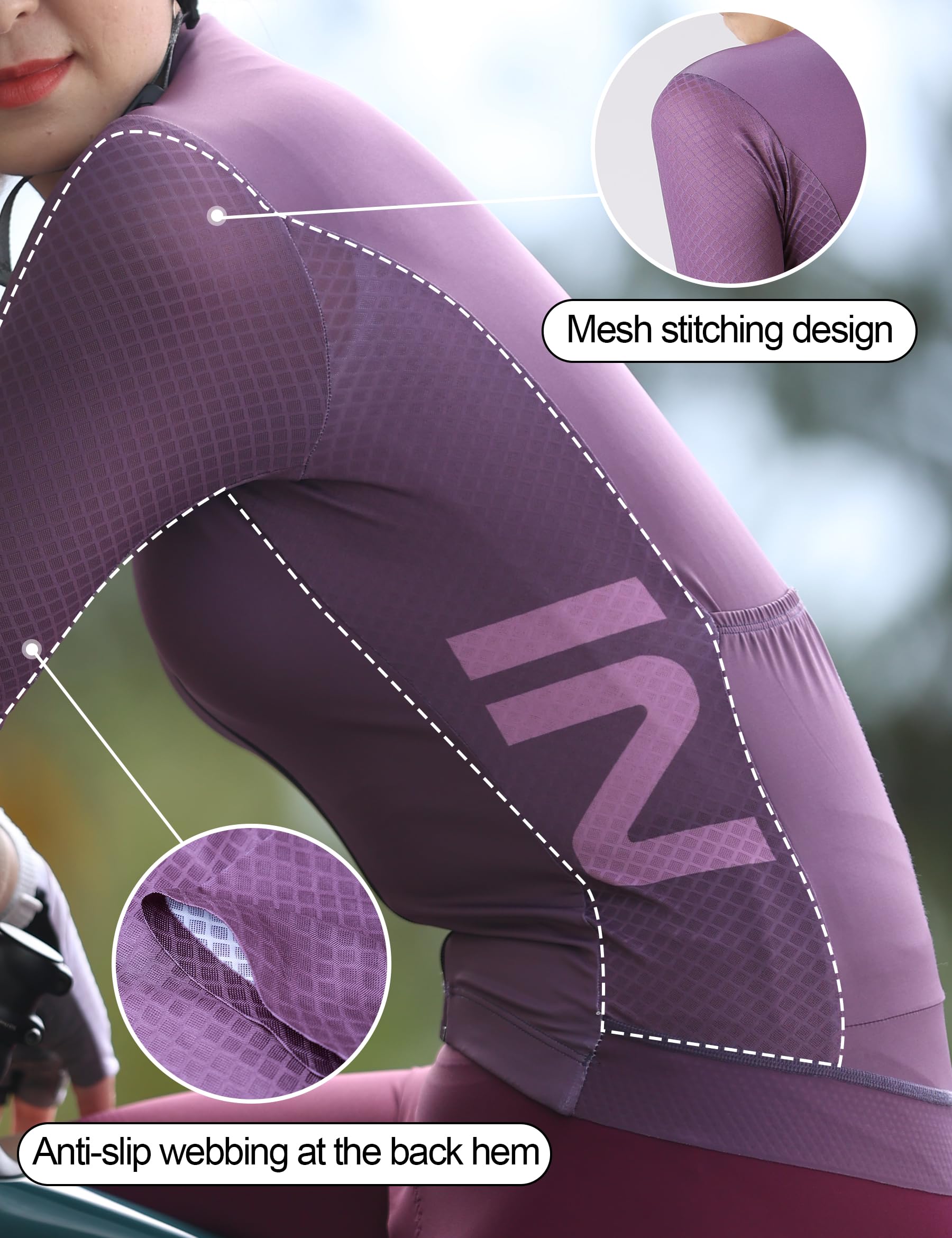INBIKE Maillot de Ciclismo para Mujer Manga Larga Verano Secado Rápido Camiseta Bicicleta XQ050