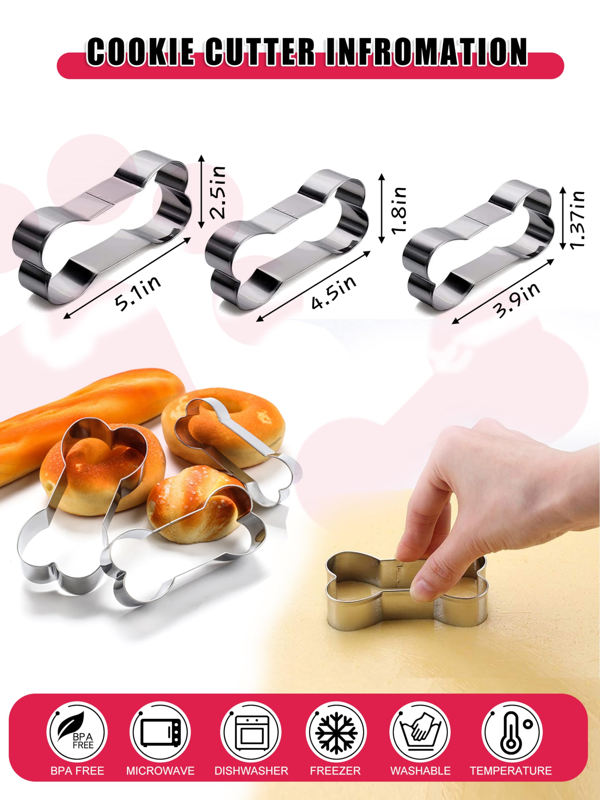 Moldes de silicona caseros para golosinas para perros, cortadores de galletas para perros, moldes de silicona de grado alimenticio para dulces y cubitos de hielo para perros, juego de 15