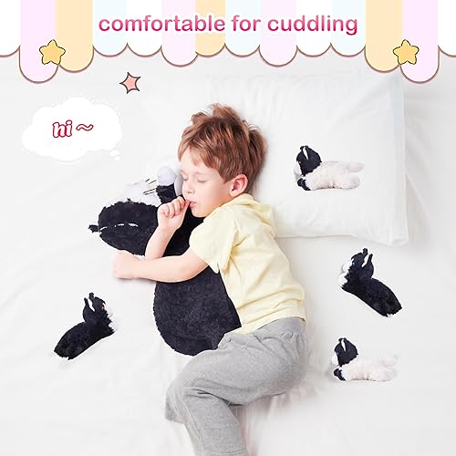 Miniatura 6 de Tumyay Wolf Mommy - Juguete de peluche para mamá y bebé, lindo juego de 13 pulgadas, pequeño, suave, esponjoso, para familia, con mini bebés,