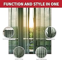 Vista 162 de Sapphire Home - Paneles de cortina (2 unidades), cortinas translúcidas de 54” x 84” (108” de ancho en total), paneles de gasa para dormitorio, sala