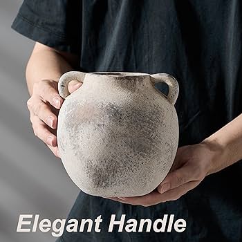 Amazon.co.jp: PORCER アンティークセラミック花瓶、5.8インチ