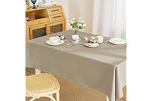 RYB HOME Heat Resistant Rectangular Table Cloth 60 x 102 Taupe