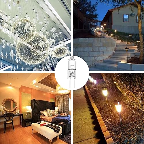 Miniatura 14 de Bombilla G4, bombillas halógenas de 12 V 20 W, 2 pines, bombillas G4 de repuesto para luz de disco debajo del gabinete, candelabros, luces