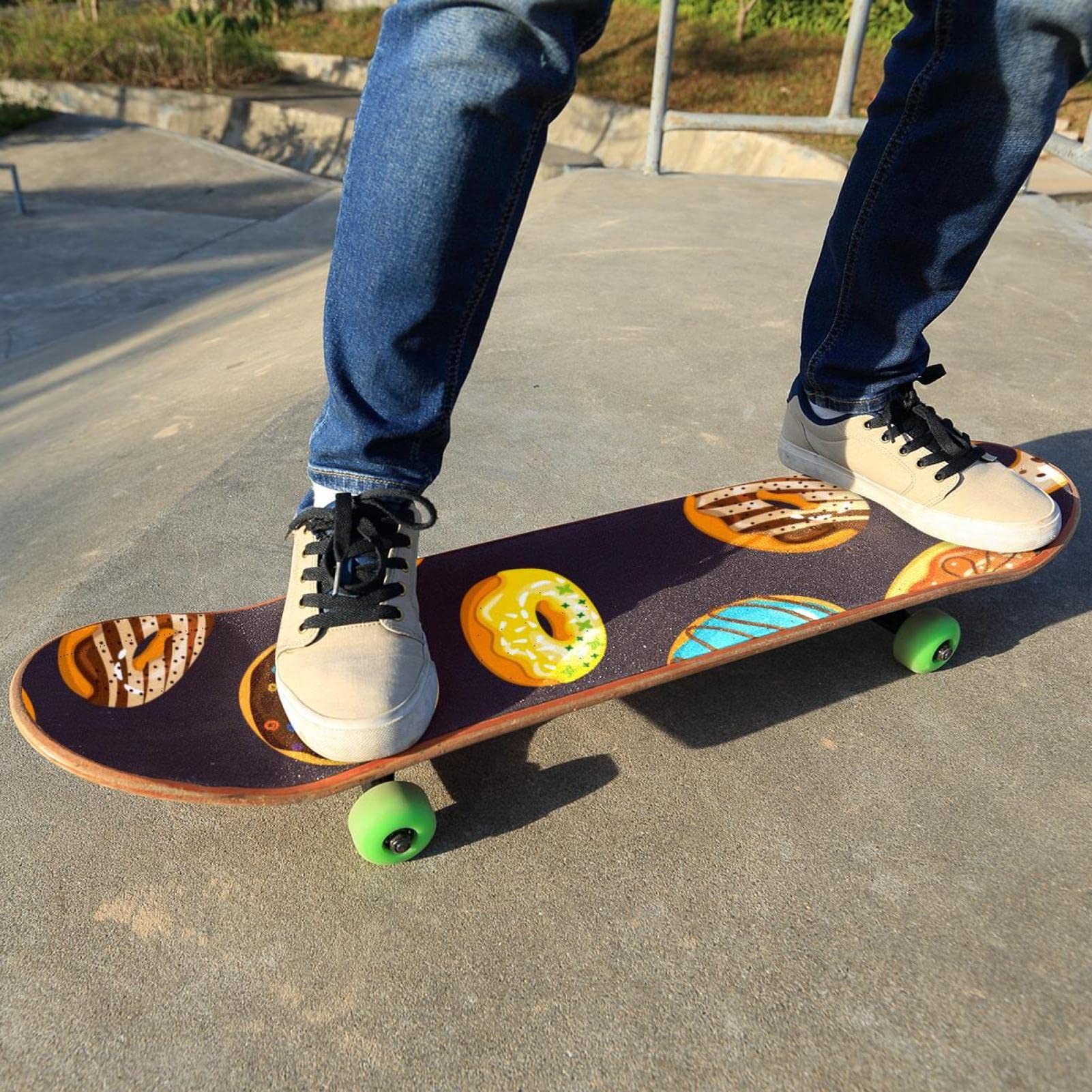 Donuts Lot de 2 feuilles de papier abrasif pour planche de skateboard et longboard