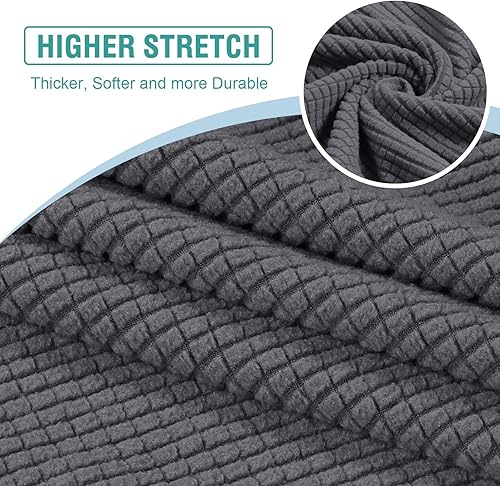 Miniatura 7 de Elehealthy Funda para sofá seccional, 4 piezas, funda para sofá seccional en forma de L, protector elástico de muebles para sofá seccional izquierdo