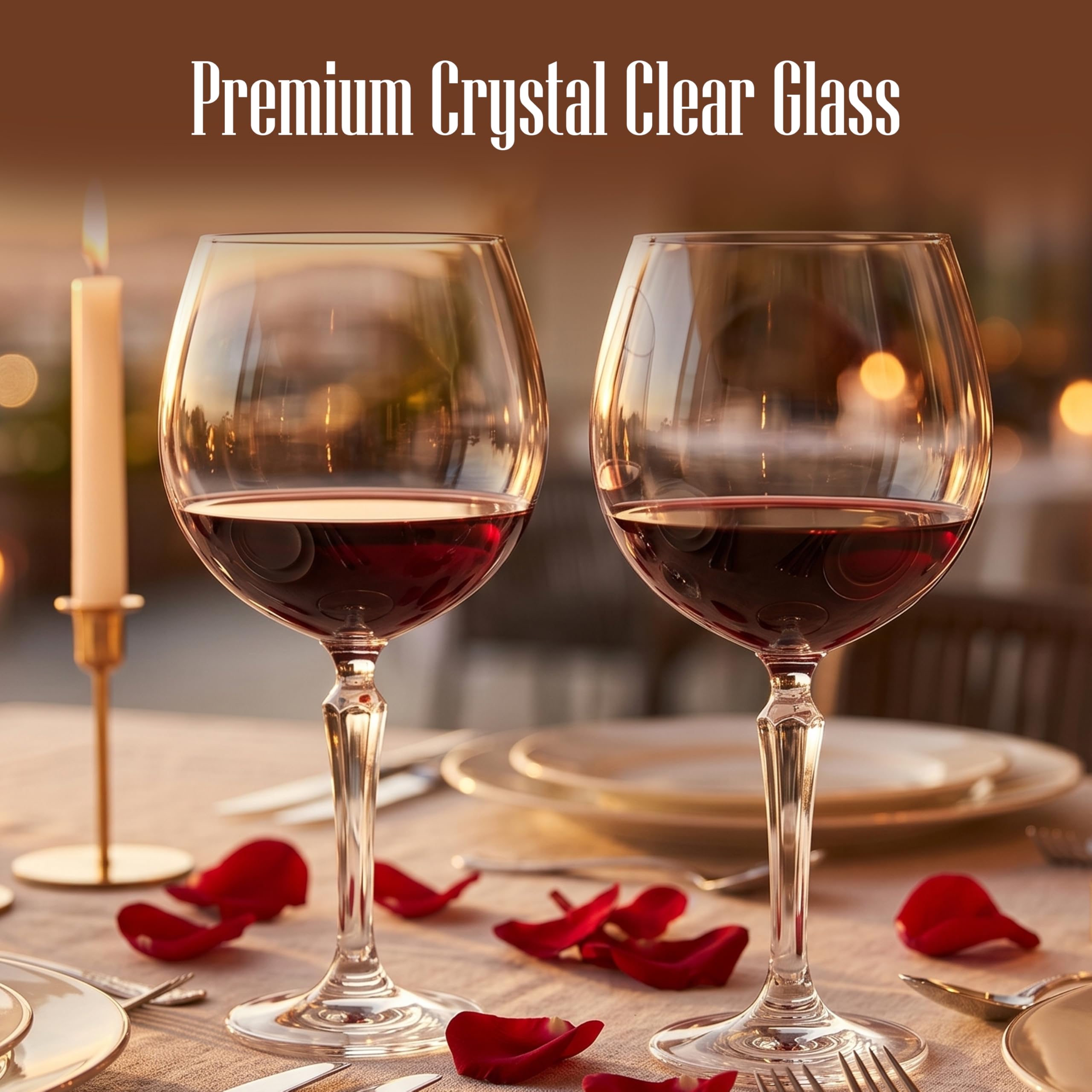 Crystal Wine Glasses - Set of 2 -2 Crystal Wine Glasses - Set of 2 -2