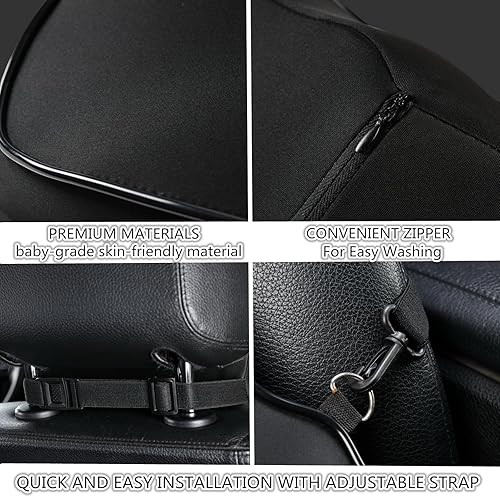 Miniatura 5 de Soporte lumbar y almohada cervical para silla de oficina y asiento de automóvil, cojín de espuma viscoelástica suave con correa ajustable, diseño