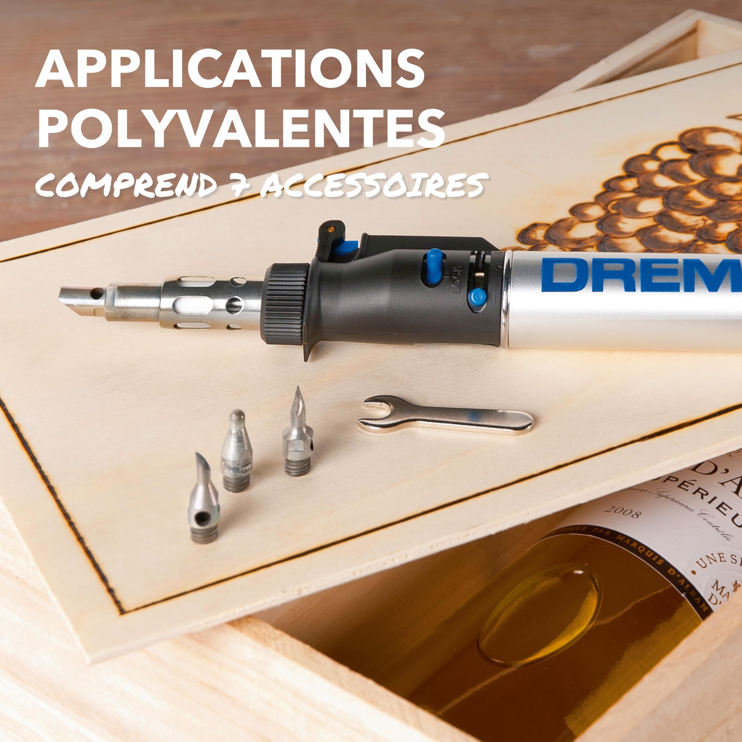 Dremel 2000 fers à souder VersaTip - Fer à souder et kit de soudure (avec 7 pointes interchangeables pour soudure, coupe à chaud, soudure, pyrogravure, gravure sur bois, bijoux)