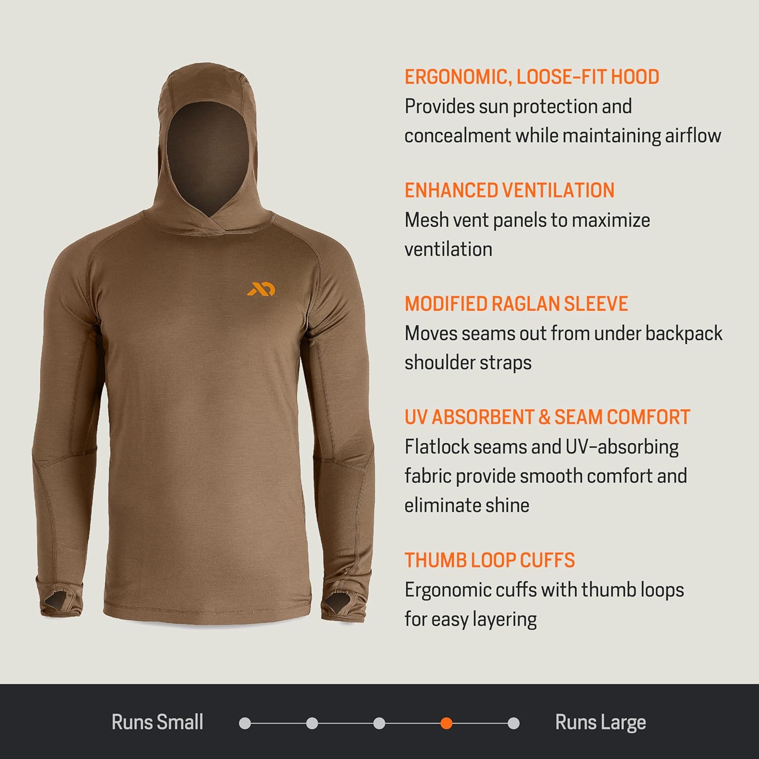 First Lite Men’s Wick Hoody - Merino Wool Ultralight Camo Hunting Base Layer, Quick Dry, UV Protection Hunting Clothing